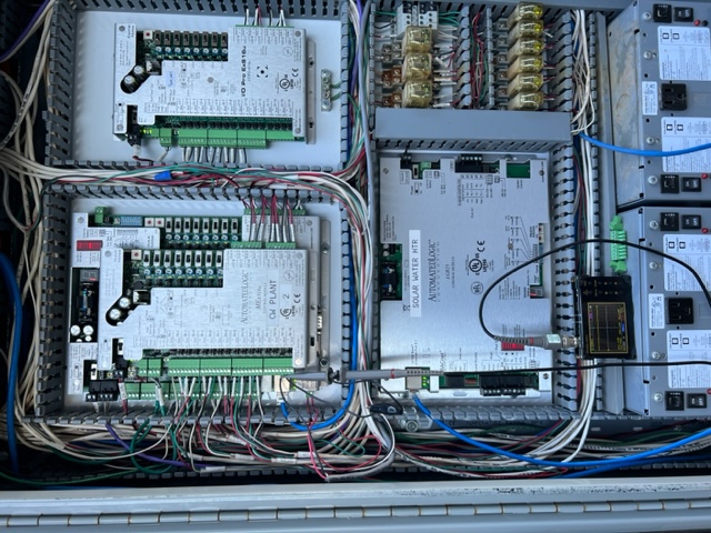 Building automation controller panels for a chiller plant wired and terminated by IEI